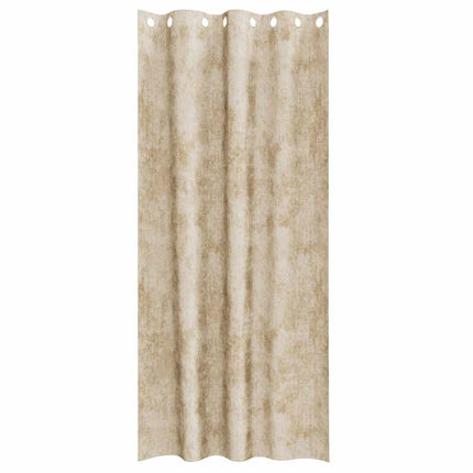 Sammetsgardiner med gardiner 2 pcs Kräm 260 x 140 cm Sammet