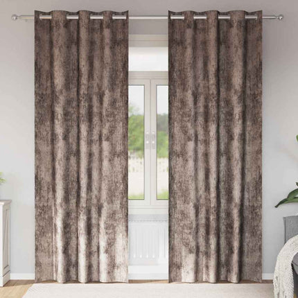 Sammetsgardiner 2 pcs Cappuccino 245 x 140 cm Sammet