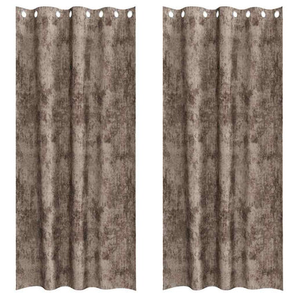 Sammetsgardiner 2 pcs Cappuccino 245 x 140 cm Sammet