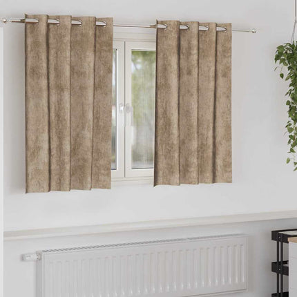 Sammetsgardiner 2 pcs champagne 140 x 140 cm Sammet
