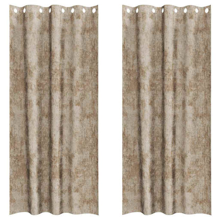 Sammetsgardiner 2 pcs champagne 225 x 140 cm Sammet