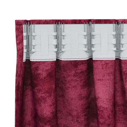 Sammetsgardiner med gardiner 2 pcs Vinröd 175 x 140 cm Sammet