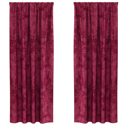 Sammetsgardiner 2 st Vinröd 245 x 140 cm Sammet