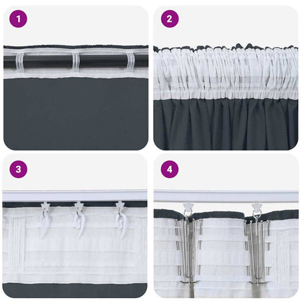 Sammetsgardiner 2 pcs Silvergrå 175 x 140 cm Sammet