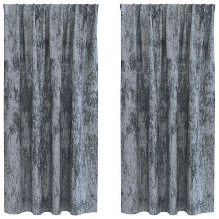 Sammetsgardiner 2 pcs Silvergrå 175 x 140 cm Sammet