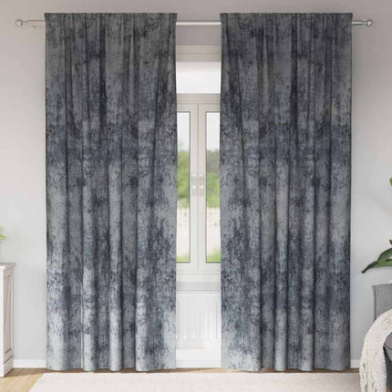 Sammetsgardiner 2 pcs Silvergrå 245 x 140 cm Sammet