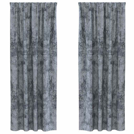 Sammetsgardiner 2 pcs Silvergrå 260 x 140 cm Sammet