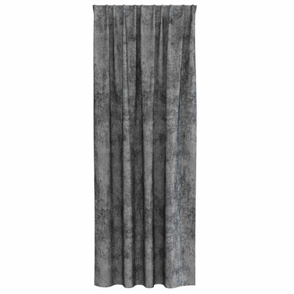 Sammetsgardiner med gardiner 2 pcs Grå 245 x 140 cm Sammet