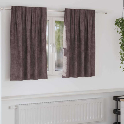 Sammetsgardiner med gardiner 2 pcs Brun 140 x 140 cm Sammet