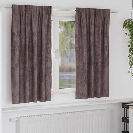 Sammetsgardiner 2 st Brun 175 x 140 cm Sammet