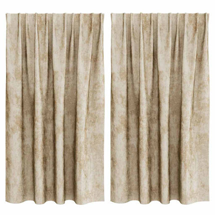 Sammetsgardiner med gardiner 2 pcs Kräm 140 x 140 cm Sammet