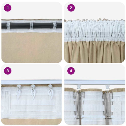Sammetsgardiner med gardiner 2 pcs Kräm 260 x 140 cm Sammet
