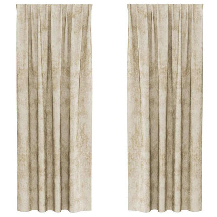 Sammetsgardiner 2 st Kräm 260 x 140 cm Sammet