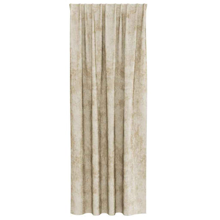 Sammetsgardiner med gardiner 2 pcs Kräm 260 x 140 cm Sammet
