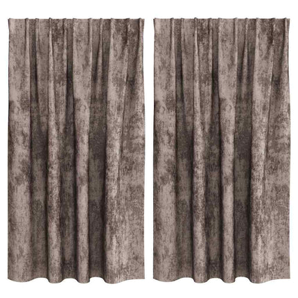 Sammetsgardiner 2 st Cappuccino 140 x 140 cm Sammet