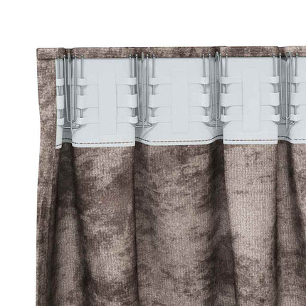 Sammetsgardiner 2 pcs Cappuccino 225 x 140 cm Sammet