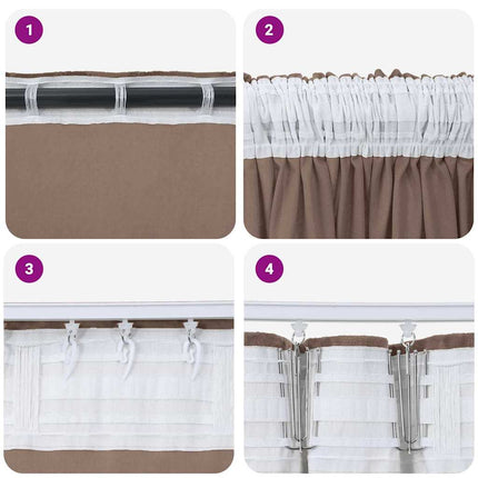 Sammetsgardiner 2 st Cappuccino 260 x 140 cm Sammet