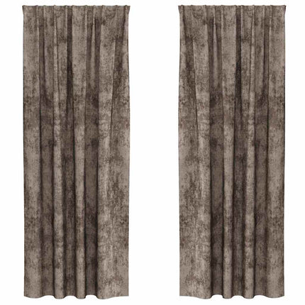 Sammetsgardiner 2 pcs Cappuccino 260 x 140 cm Sammet