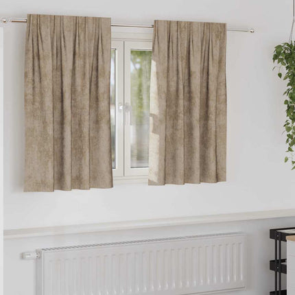 Sammetsgardiner 2 pcs champagne 140 x 140 cm Sammet