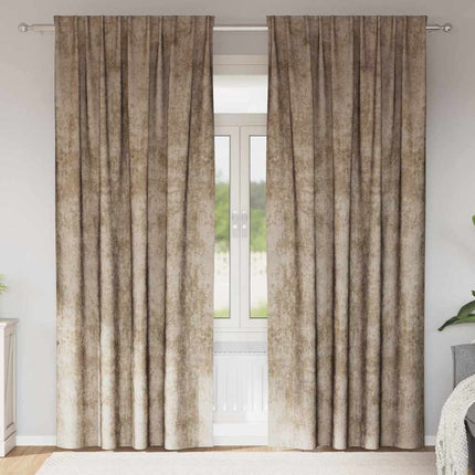 Sammetsgardiner 2 st champagne 225 x 140 cm Sammet