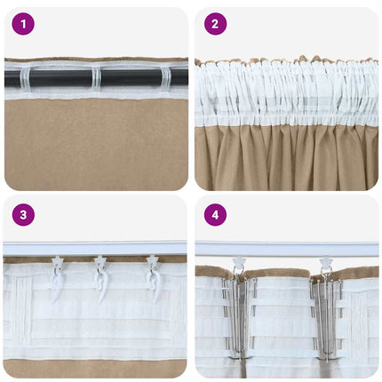 Sammetsgardiner 2 st champagne 245 x 140 cm Sammet