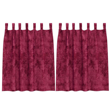 Sammetsgardiner 2 st Vinröd 140 x 140 cm Sammet