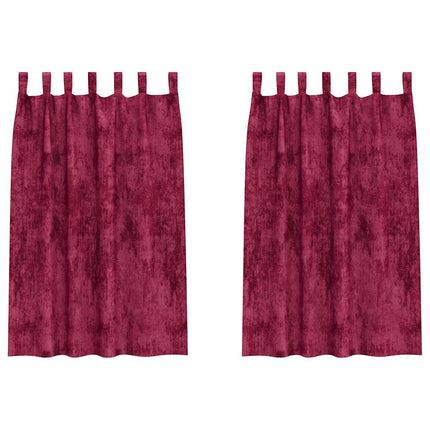 Sammetsgardiner 2 st Vinröd 175 x 140 cm Sammet