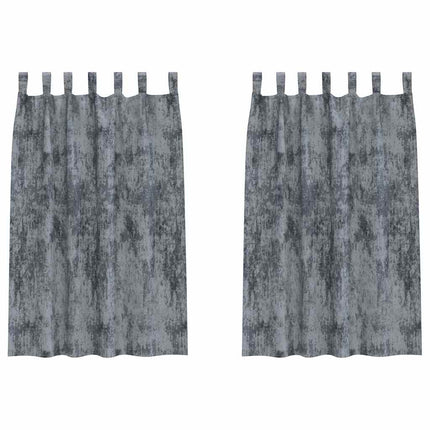 Sammetsgardiner 2 pcs Silvergrå 175 x 140 cm Sammet