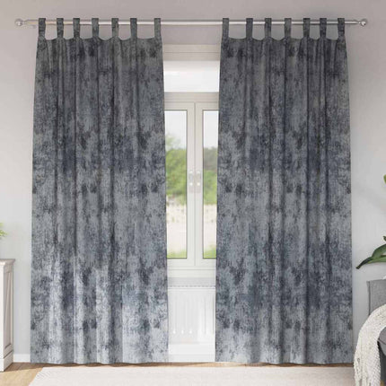 Sammetsgardiner 2 pcs Silvergrå 225 x 140 cm Sammet