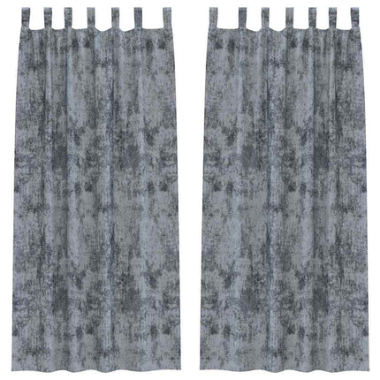 Sammetsgardiner 2 pcs Silvergrå 225 x 140 cm Sammet