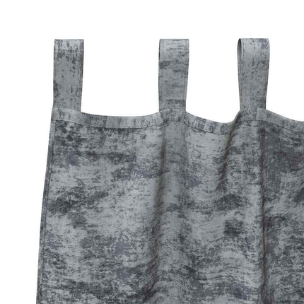 Sammetsgardiner 2 pcs Silvergrå 245 x 140 cm Sammet