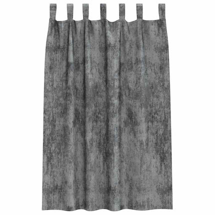 Sammetsgardiner med gardiner 2 pcs Grå 175 x 140 cm Sammet