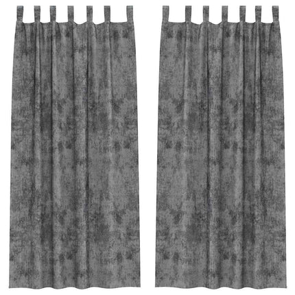 Sammetsgardiner 2 st Grå 245 x 140 cm Sammet