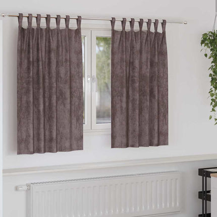Sammetsgardiner med gardiner 2 pcs Brun 140 x 140 cm Sammet