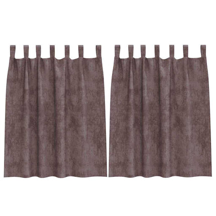 Sammetsgardiner 2 st Brun 140 x 140 cm Sammet
