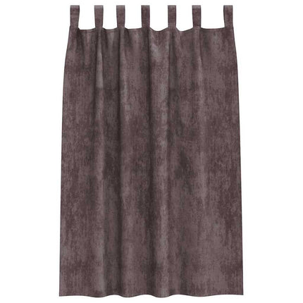 Sammetsgardiner 2 st Brun 175 x 140 cm Sammet