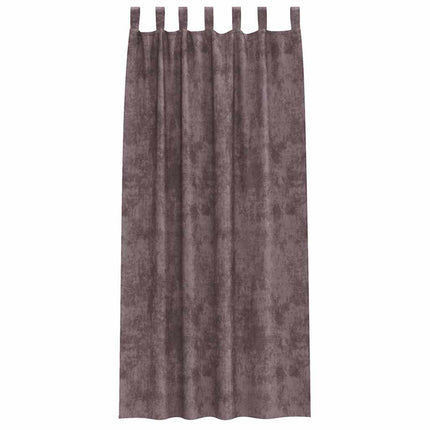 Sammetsgardiner med gardiner 2 pcs Brun 225 x 140 cm Sammet
