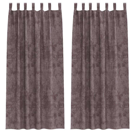 Sammetsgardiner med gardiner 2 pcs Brun 245 x 140 cm Sammet