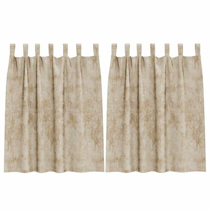 Sammetsgardiner med gardiner 2 pcs Kräm 140 x 140 cm Sammet