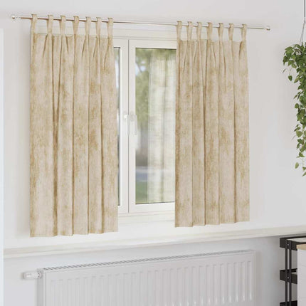 Sammetsgardiner med gardiner 2 pcs Kräm 175 x 140 cm Sammet