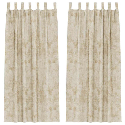 Sammetsgardiner med gardiner 2 pcs Kräm 245 x 140 cm Sammet