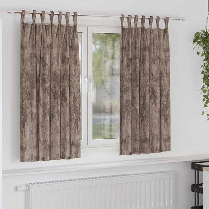 Sammetsgardiner 2 st Cappuccino 175 x 140 cm Sammet