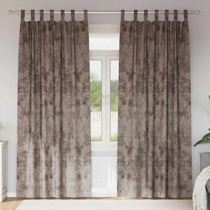 Sammetsgardiner 2 pcs Cappuccino 225 x 140 cm Sammet