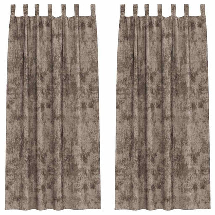 Sammetsgardiner 2 st Cappuccino 260 x 140 cm Sammet