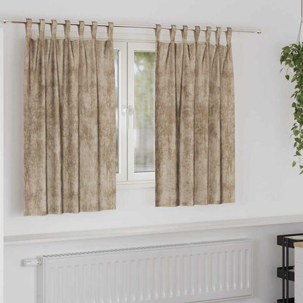 Sammetsgardiner 2 pcs champagne 140 x 140 cm Sammet