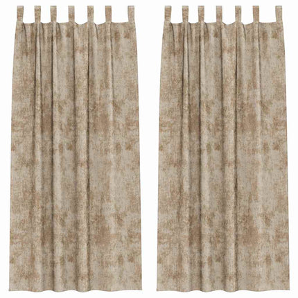 Sammetsgardiner 2 st champagne 245 x 140 cm Sammet