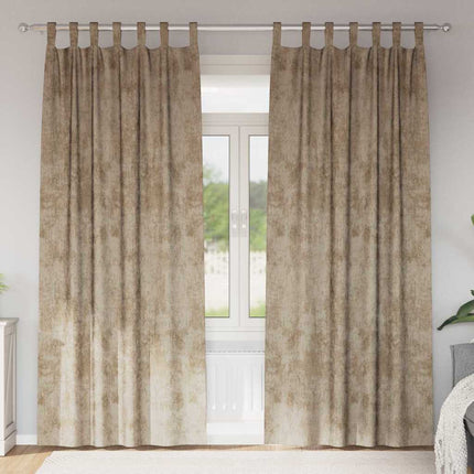 Sammetsgardiner 2 pcs champagne 260 x 140 cm Sammet