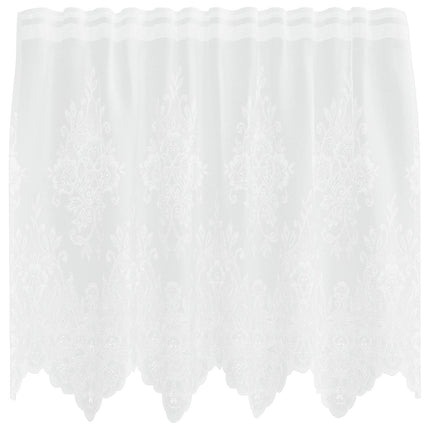 Spetsgardin med gardiner Blommor Vit 100 x 150 cm Polyester