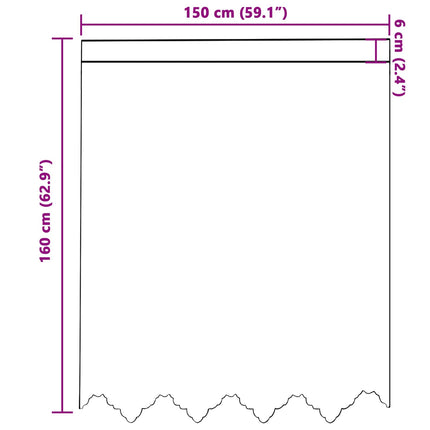 Spetsgardin med gardiner Vit 150 x 160 cm Polyester