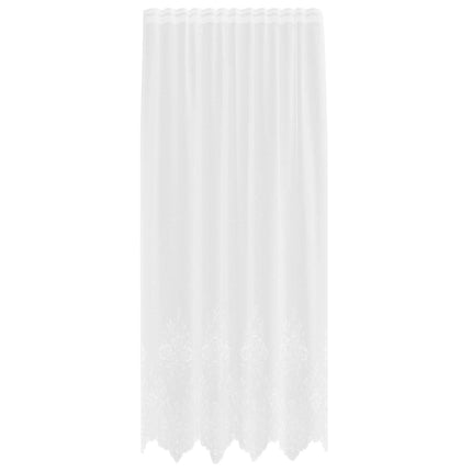 Spetsgardin med gardiner Blommor Vit 220x150cm Polyester